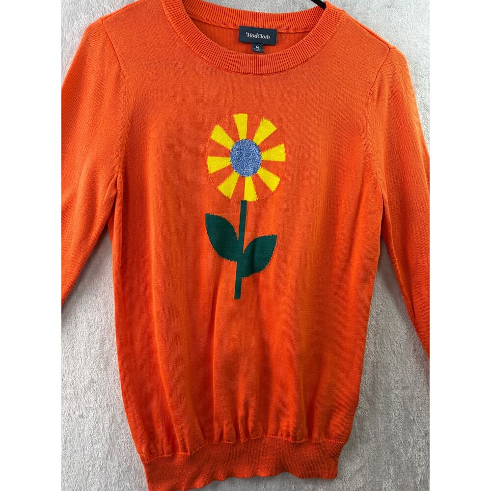 ModCloth Sunflower Sweater – Orange – Size M - Picture 5 of 5